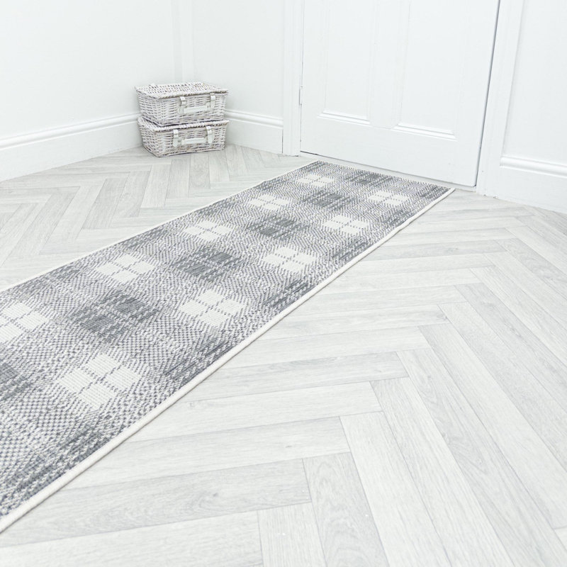 Runner Plaid Flatweave Area Rug, Runner 60 x 390 cm