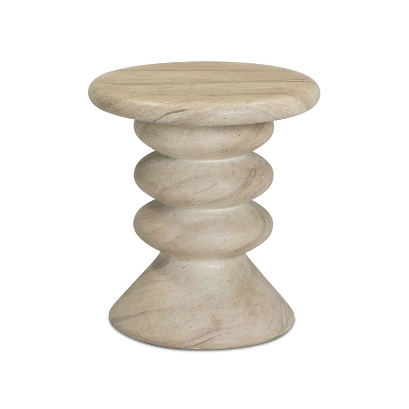 Table d'appoint Hyre Faux Travertine