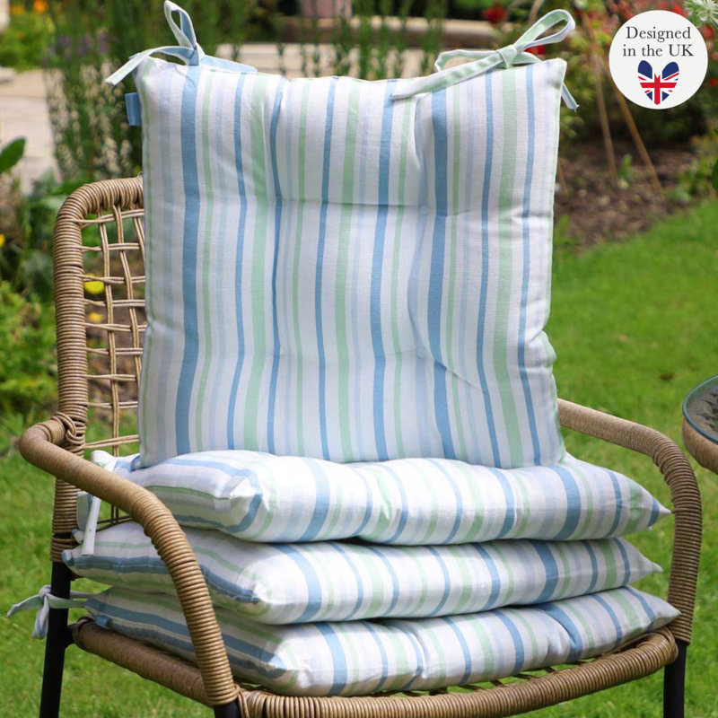Striped Cotton Indoor Outdoor Garden Furniture Dining Chair Seat Cushion