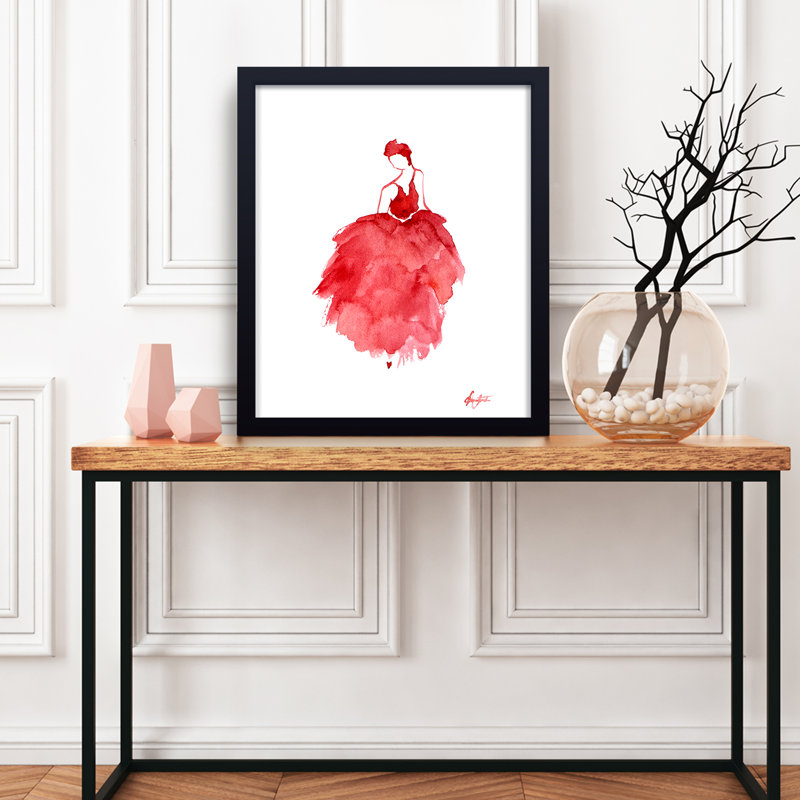 'Prima Ballerina' Framed Print Wall Art, 30" H x 24" W x 1.125" D, Framed Print, Black