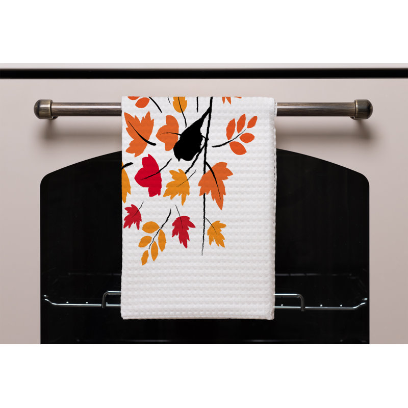 Floral Waffle Texture Tea Towel Kitchen Towel