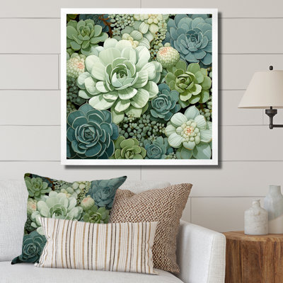 «Green Succulents Flowers Serene Succulents IV», art mural
