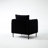 Modern, Single, Accent Chair, Black Velvet, Plump Pillow, Non - Slip Pads, Bedroom, Comfortable, Good Structure Mid-century Metal Legs, Living Room, Office Reading, Soft, , Easy To Install-1862565464