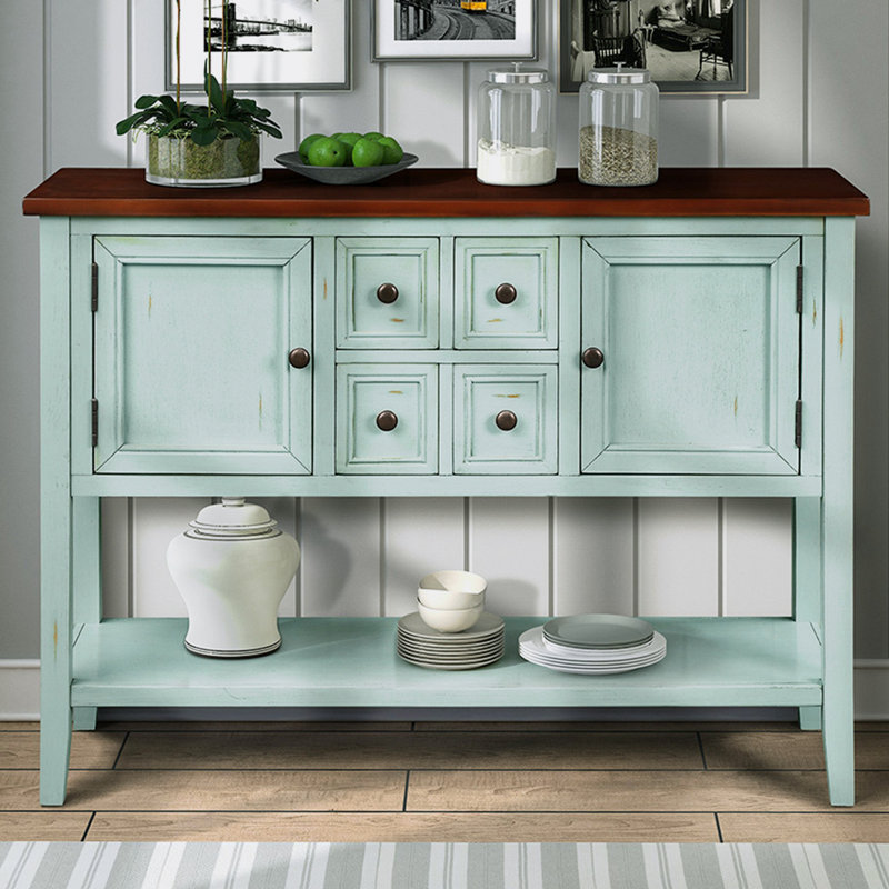 Cathalina Accent Cabinet, Dark Brown/Blue