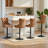 Retro Pu Adjustable Swivel Bar Stools Set Of 4, Tufted Barstools With Back, 3 Colors-1559340655