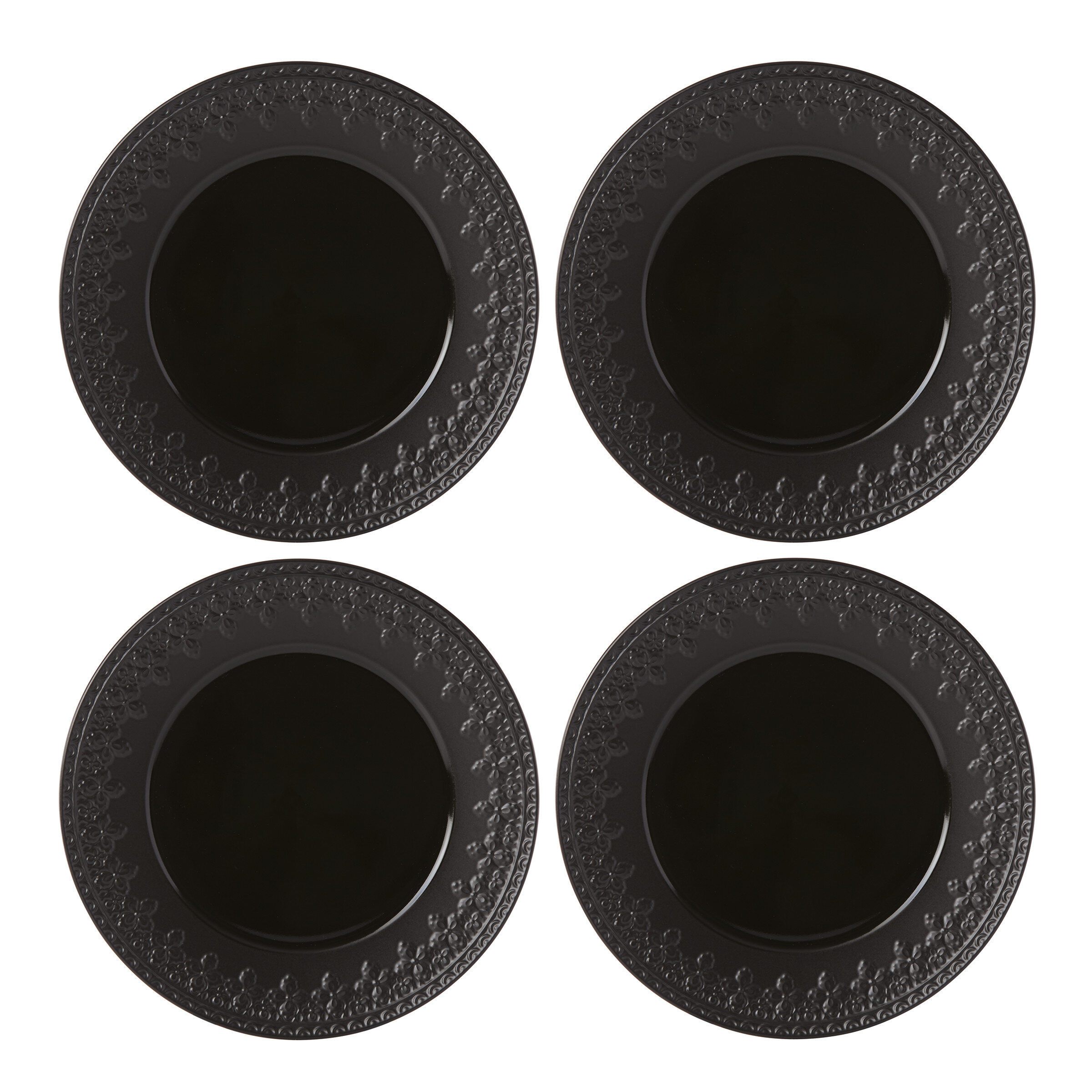 Lenox Chelse Muse Fleur Matte Black All Purpose Bowl, Set of 4