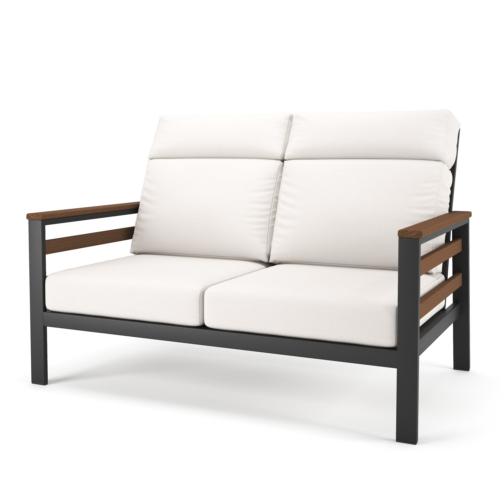 Townsend 55" Sunbrella® Patio Loveseat, Brown, Canvas White