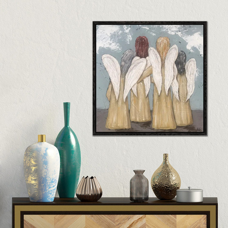 The Gathering Of Angels by Jade Reynolds - Gallery-Wrapped Canvas Giclée, Framed Print without Mat, Black