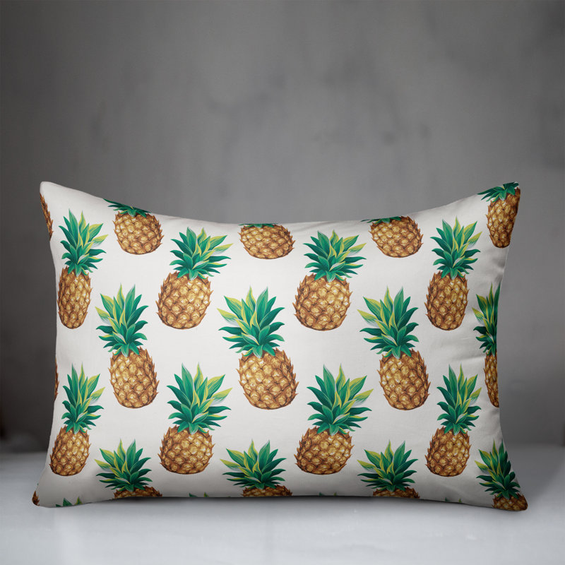  Coussin intérieur / extérieur Pineapple, Brun / vert / blanc cassé