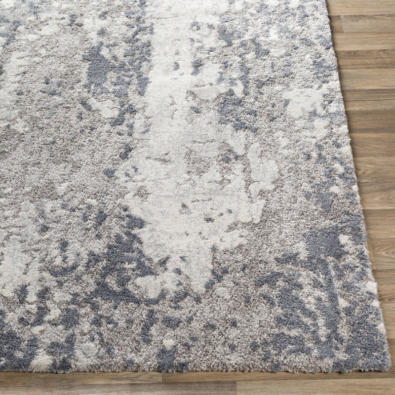 Tapis beige / gris à motif abstrait Kular, Rectangle 7 pi 10 po x 10 pi 3 po
