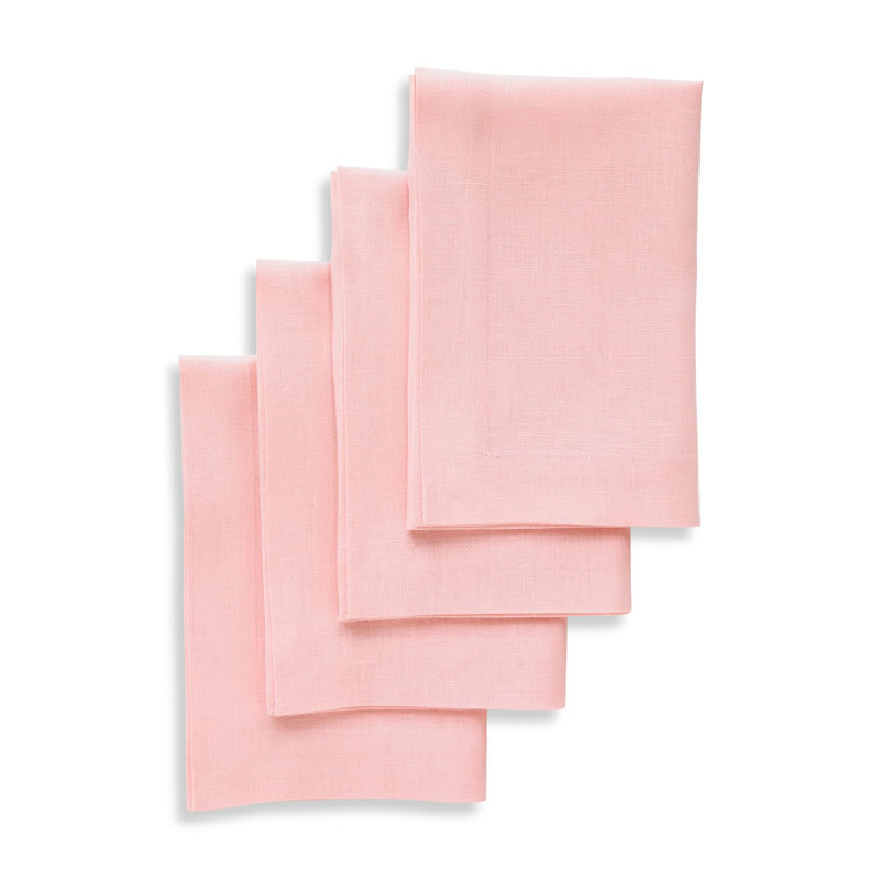 Diana - 100% Pure Linen Dinner Napkins, Misty Pink
