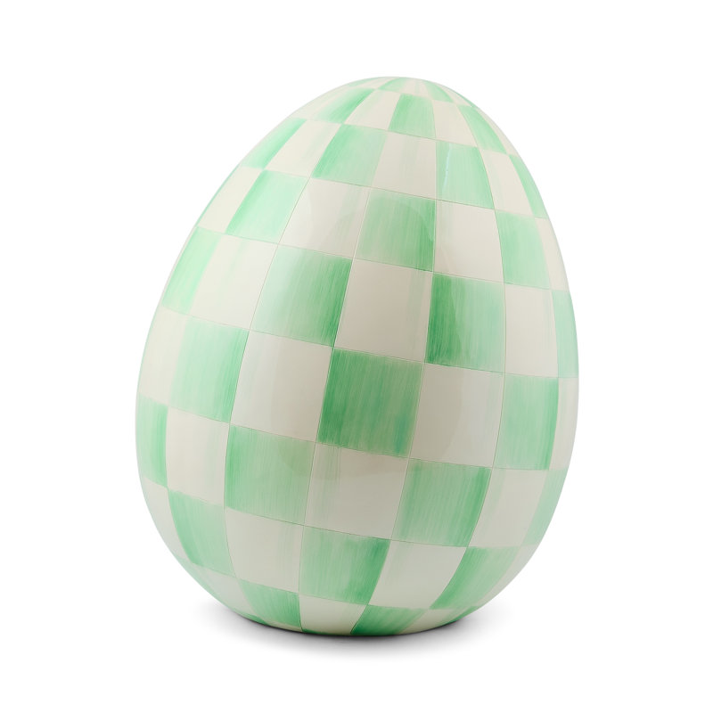 Mint Check Large Egg, 18 in x 15 in, Green/White
