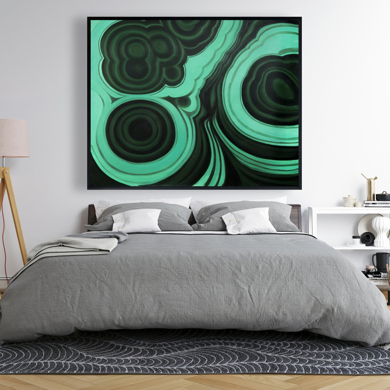 Malachite pierre - Toile encadrée rétro verte