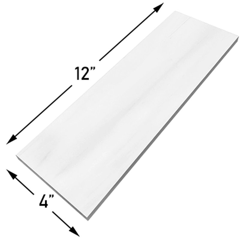 Carreau de plancher et de mur en pierre naturelle 4 po x 12 po, Blanc poli