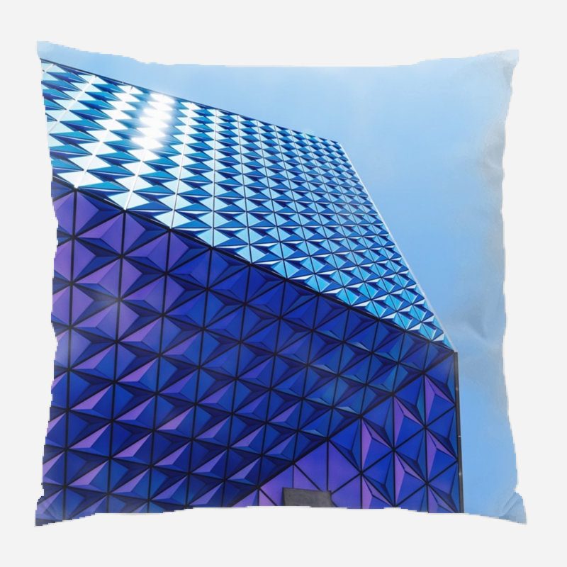 Architectural Geometric Microsuede Reversible Throw Pillow
