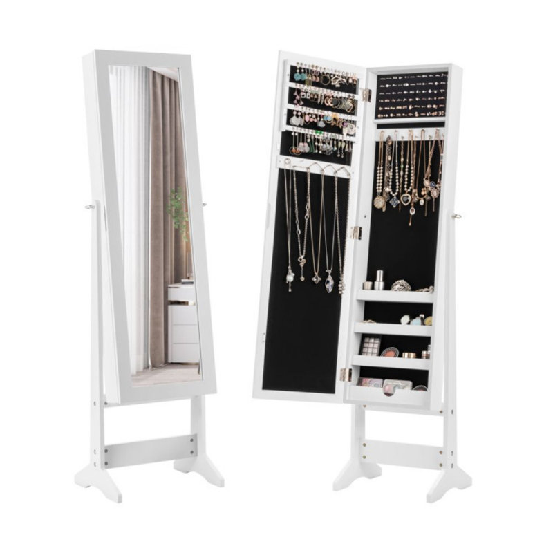 Armoire à bijoux avec miroir Juvencio, Blanc