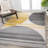 Ascher Geometric Striped Circles Gray/Yellow/Cream Rug-1118421943