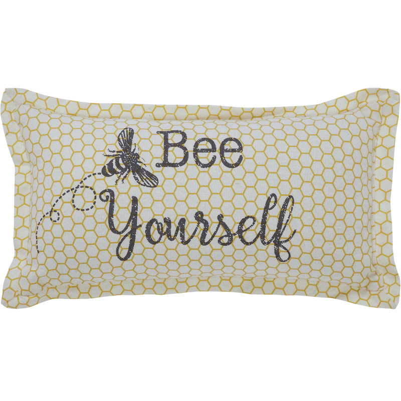 Buzzy Bees Geometric Cotton Reversible Throw Pillow
