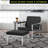 Faux Leather Armchair with Ottoman-1628494880
