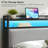 Makieh Upholstered Headborad with Charging Station and Led Lights-858833081