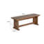 Banc de salle à manger Yael, siège en planche, bois d'acajou brun clair, 48 po