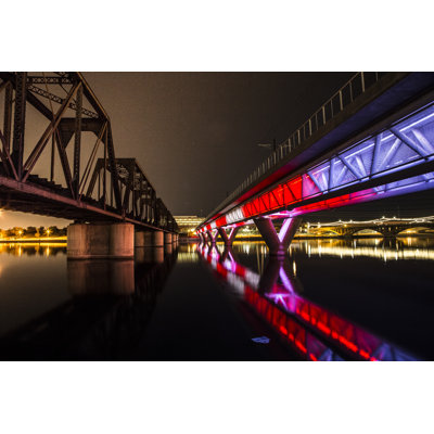 Illuminated Bridge - Wrapped Canvas Print