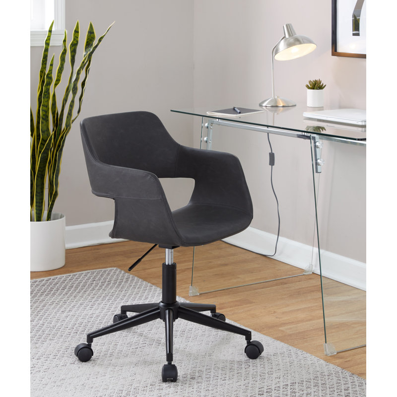 Chaise de bureau Shai, Noir, Gris