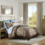 Édredon pour très grand lit 12 pièces - bleu / brun avec draps en coton et motif cachemire attrayant au design élégant-122456119