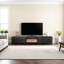 Modern Black Detachable Fireplace TV Stand, 292x37x53cm, MDF, Living Room, Entertainment Room-1301439239