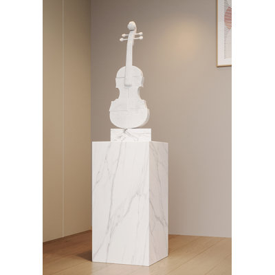 Luxury Modern Violin Shaped Art Sculpture Tabletop Decorative Ornament
