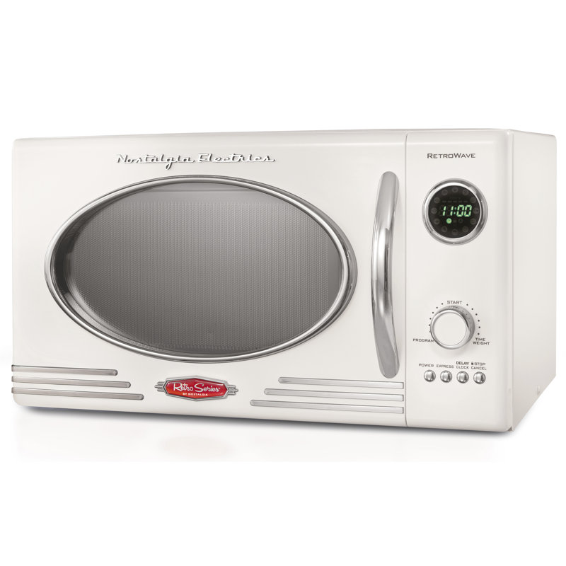 Four à micro-ondes de comptoir 19 po 0,9 pi³ 800 watts Nostalgia Retro, Ivoire ivoire