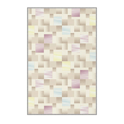 Tapis en polyester tissé à la machine Mckeown en beige / mauve / bleu