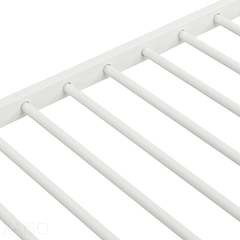 Lit superposé en métal avec lit gigogne blanc