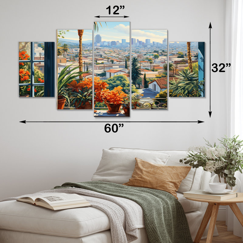  «Los Angeles Window View V - Los Angeles Multipanel Wall Art