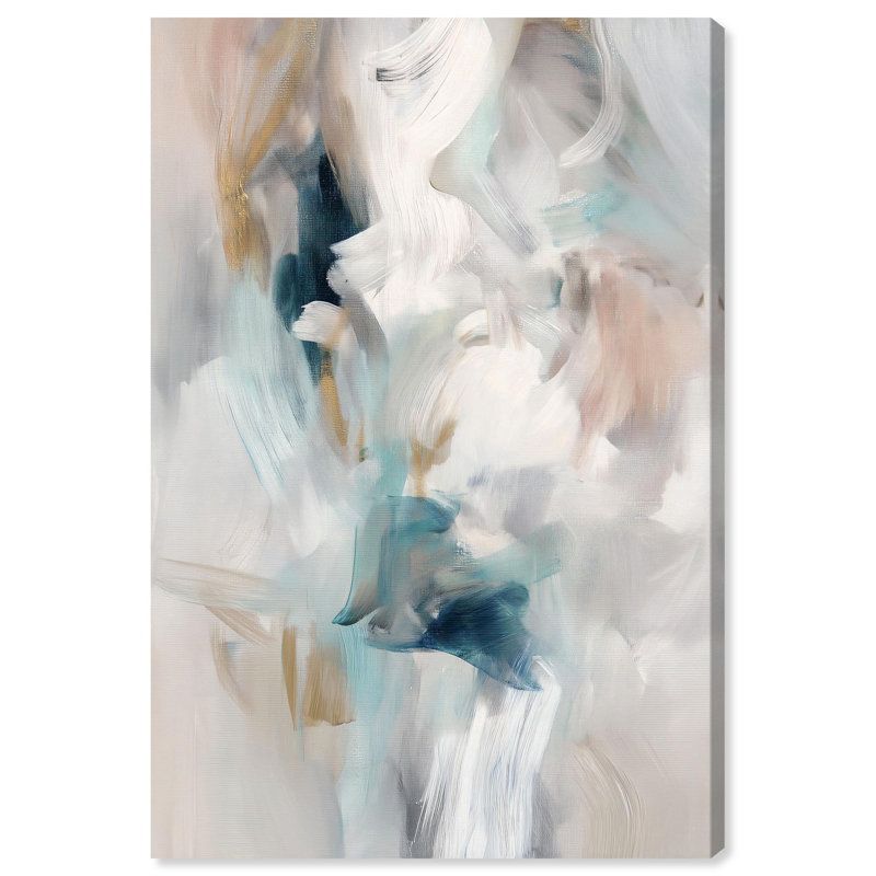 «Whispering Colors III», art abstrait vert par , H 54 po x l 36 po, Toile tendue