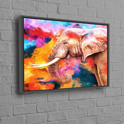 Illustration abstraite vibrante d'éléphant sur toile de coton pour une décoration murale colorée