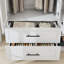Armoire-penderie 4 portes avec tiroirs, blanc