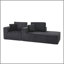 Canapé modulaire de 109 po, canapé modulaire Cloud avec assise profonde, canapé modulaire en L moderne avec méridienne droite, canapé rembourré pour salon, sans assemblage, (noir)-1505705520