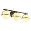 3-lamp matte black adjustable glass Vanity Light