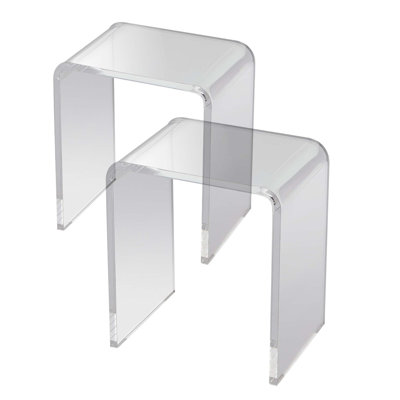 Tables de bout en C en acrylique, aucun assemblage requis