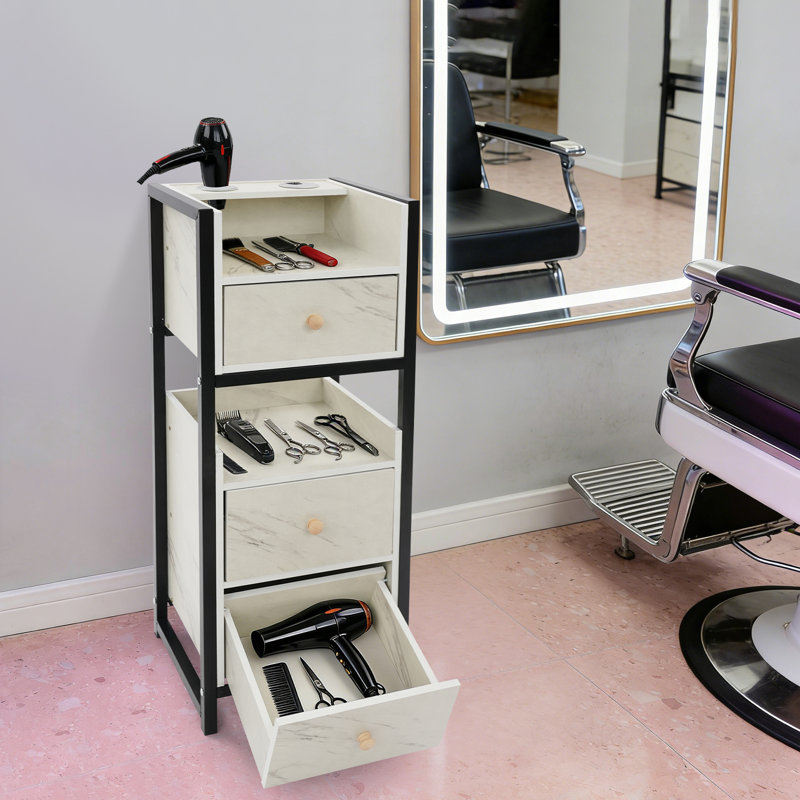 Armoire de rangement autoportante pour outils de coiffeur, Black