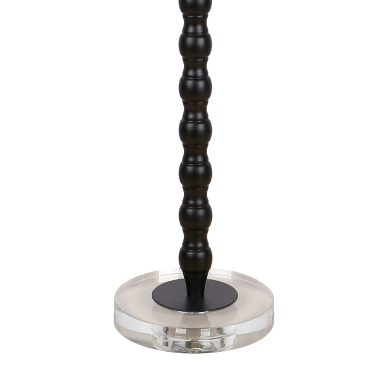 Lampe de table Obsidian Elegance - noir et cristal transparent - ensemble de 2