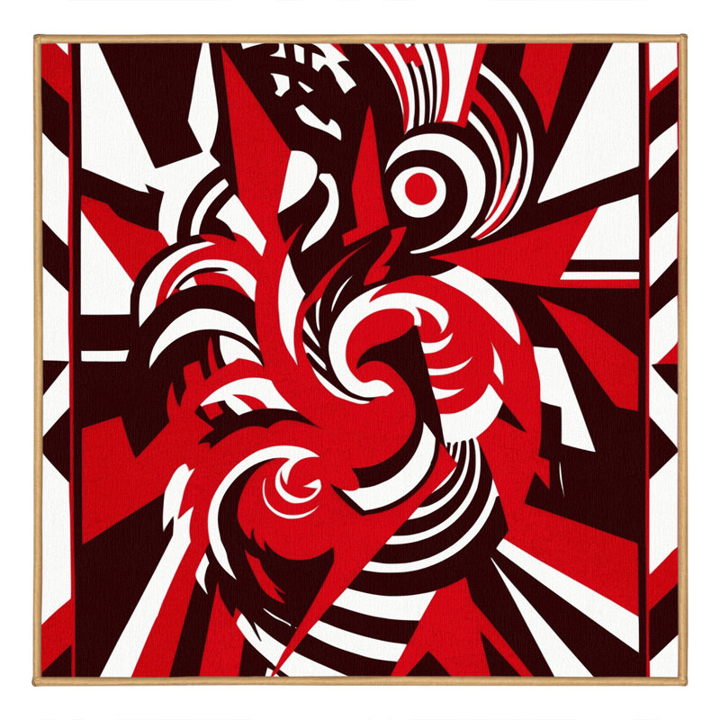 Crimson Eclipse Rug, Square 4'