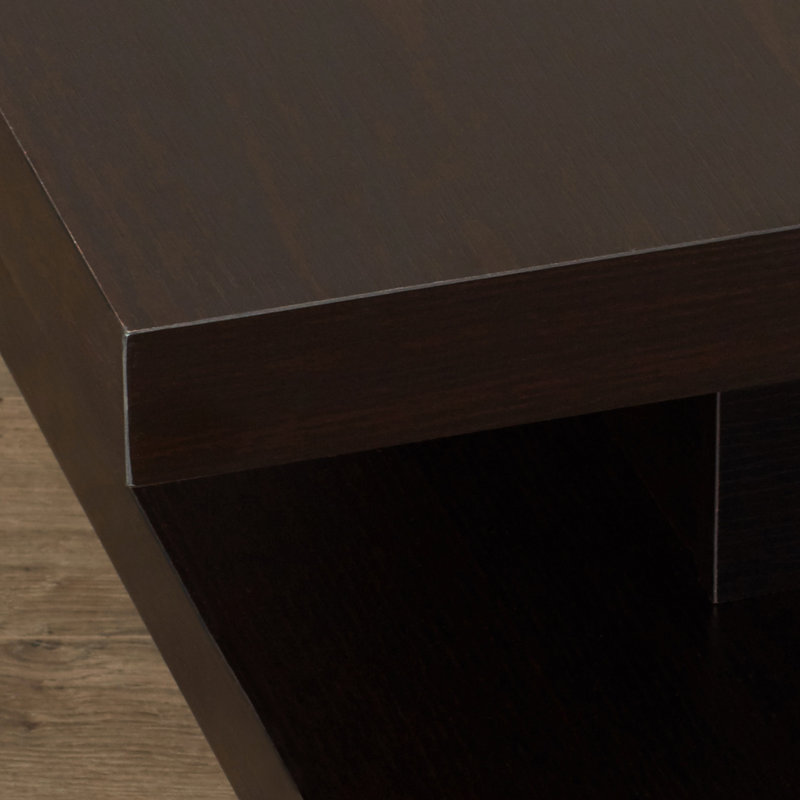 Pedestal Coffee Table with Storage, Coffee Bean