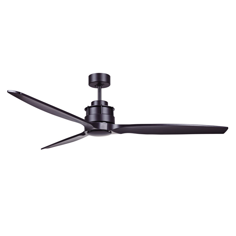 60in 3-Blades Indoor Ceiling Fan with Remote Control, Black