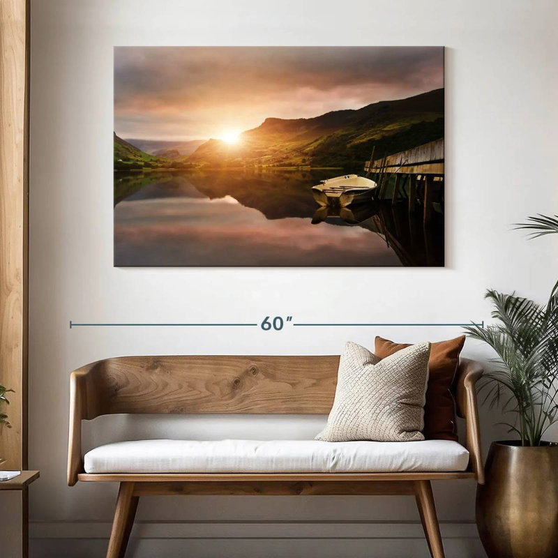 Mehar Boat At The Dock, 32" H x 48" W