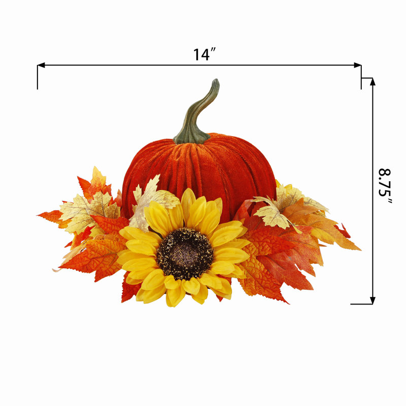 Anneau en velours tournesol citrouille