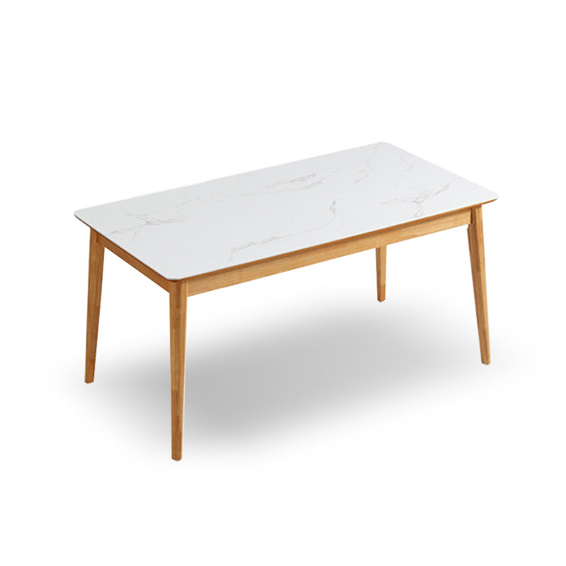 Blanc / pierre rectangulaire Burlywood + table de salle à manger papillon en bois massif, H 29,13 po x l 62,99 po x l 31,5 po