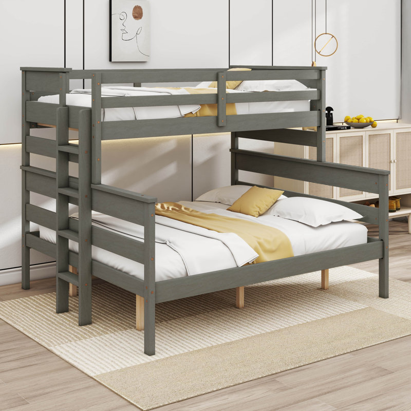 Jayleanna Kids Bunk Bed, Twin Over Full, Gray
