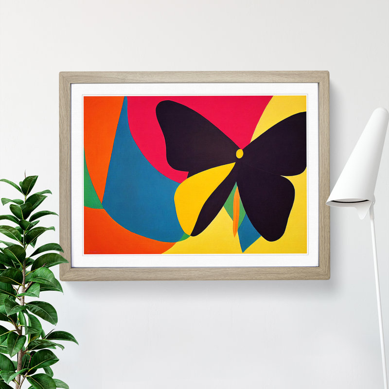 Butterfly Abstract Art Vol.1 - Framed Print, 34cm H x 46cm W x 2cm D, Oak
